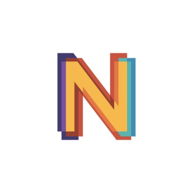 Baş harfler N logo tasarım vektörleri modern renkli