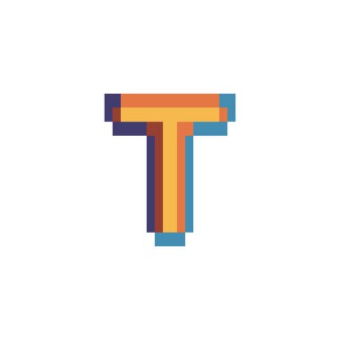 T logosu tasarım vektörlerinin baş harfleri modern renkli.