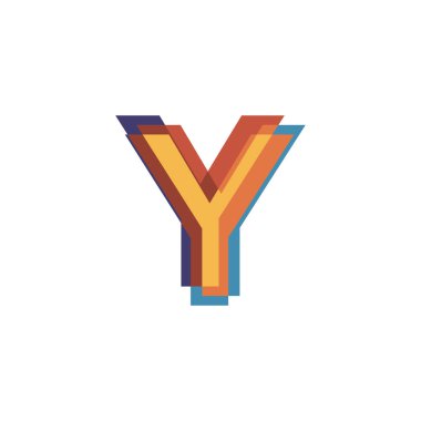 Y logo tasarım vektörlerinin baş harfleri modern renkli.