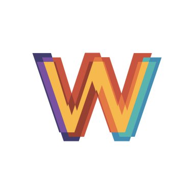 Baş harfler W logo tasarım vektörleri modern renkli