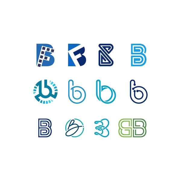 Anfangsbuchstabe b Logo Design-Vorlagen Vektoren gesetzt — Stockvektor
