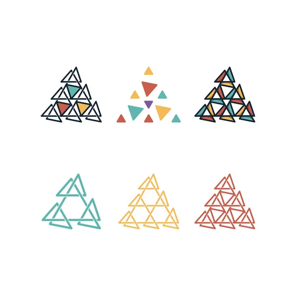 Conjunto de vetores de modelos de design de logotipo de combinação triangular —  Vetores de Stock