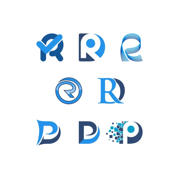 Letras iniciales R logo design templates vectores conjunto — Vector de stock