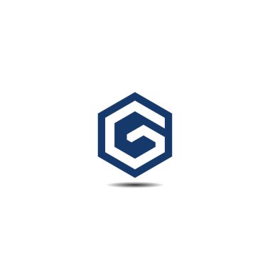 Baş harfleri G altıgen şekilli logo tasarım vektörleri. Sembol, simge, g harfi, altıgen harfleri, altıgen ilk harfler, simge logosu