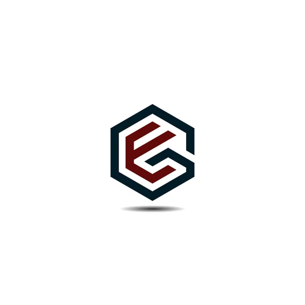 Initialen Buchstabe Sechseck Form Logo Design Vektoren Symbol Symbol Buchstaben — Stockvektor
