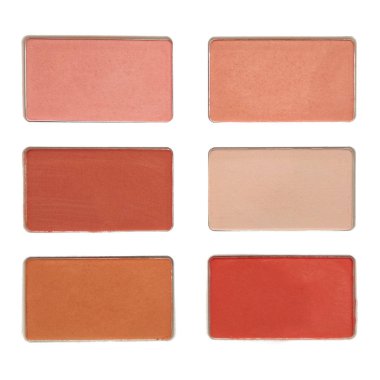 Kalıcı makyaj. Toz kompakt. Üstten Görünüm. Beyaz bir backgrou üzerinde yalıtım