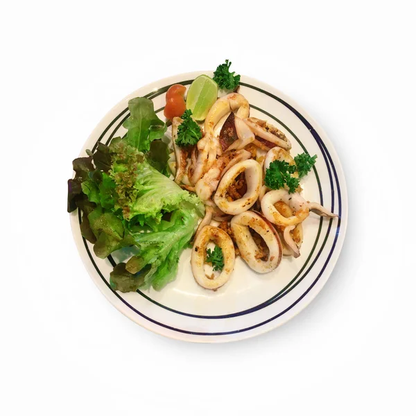 Calamari fritti con aglio — Foto Stock