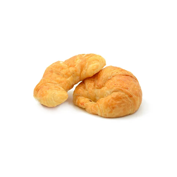 Izolat croissant proaspăt pe fundal alb — Fotografie, imagine de stoc