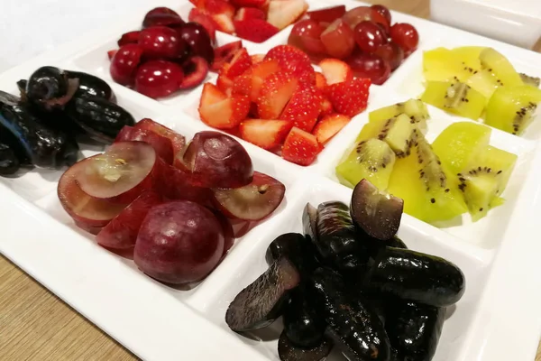 Appetizer fruit Healthy fruit mix white background