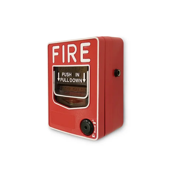 Botón de alarma de incendios aislar sobre fondo blanco —  Fotos de Stock