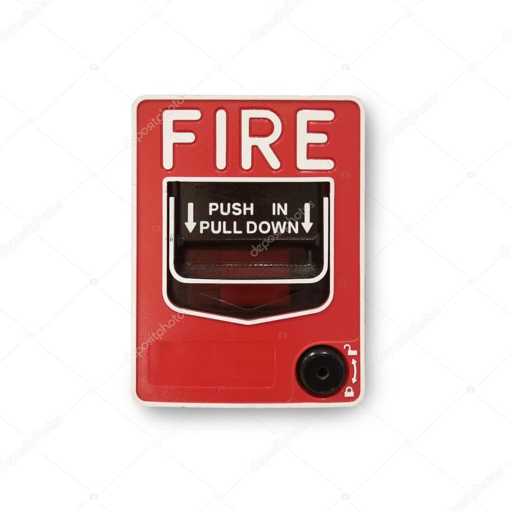 fire alarm button isolate on white background