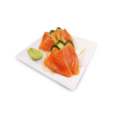 Taze somon balığı beyaz izole 