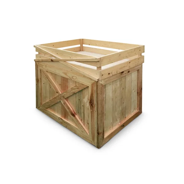 Wooden crate or wooden box isolate on white background Stock Picture