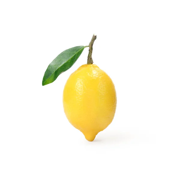 Limões com folhas isoladas em um fundo branco — Fotografia de Stock