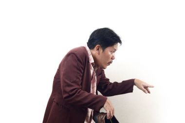 Çılgın işadamı Ayakkabı ve geri, gizlice çalışın tutan yok