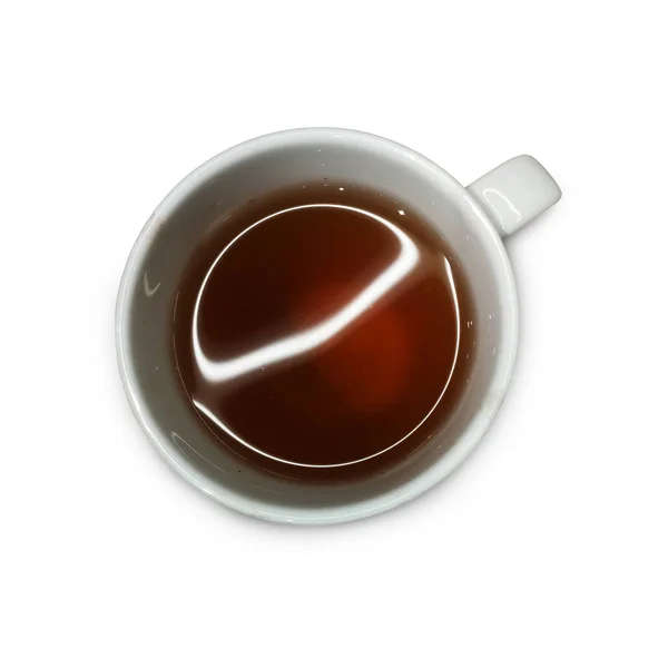 杯绿茶, 白色背景的热饮料隔离 — 图库照片