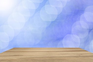 Boş Perspektif Oda parlak bokeh. Şablon ürün görüntüleme için sahte.