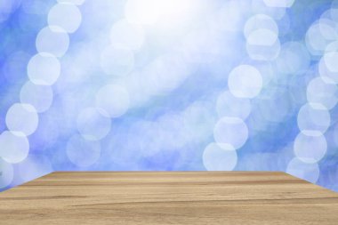 Boş Perspektif Oda parlak bokeh. Şablon ürün görüntüleme için sahte.