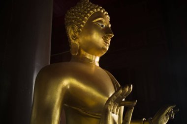 Temple'nın altın Budist durumda Tayland