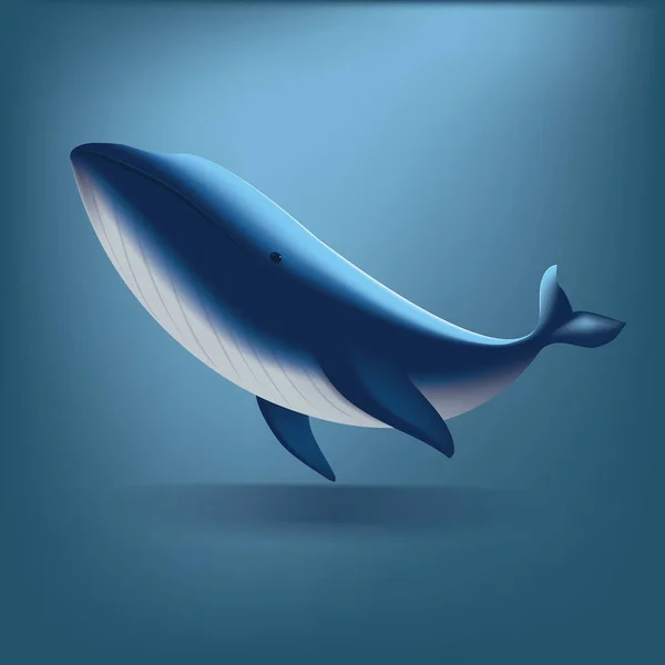 Under the ocean with Queen Whale, Illustration cartoon flat design — Stock Photo, Image