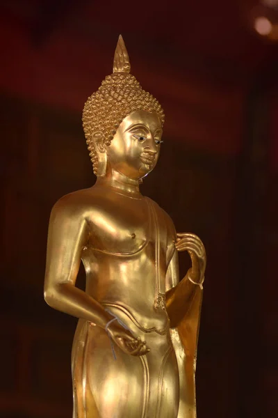 Golden of buddish state in the art style ,Wat Krathum Suea Pla temple ,Bangkok — Stock Photo, Image