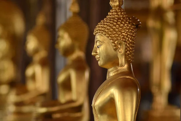 Golden of buddish state in the art style, Wat Krathum Suea Pla temple, Bangkok — Fotografia de Stock