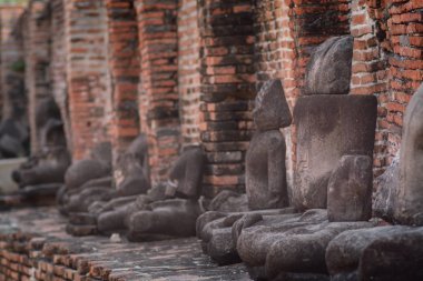 Antik el Buda Wat Phra Mahathat Ayutthaya tarihi park, Tayland