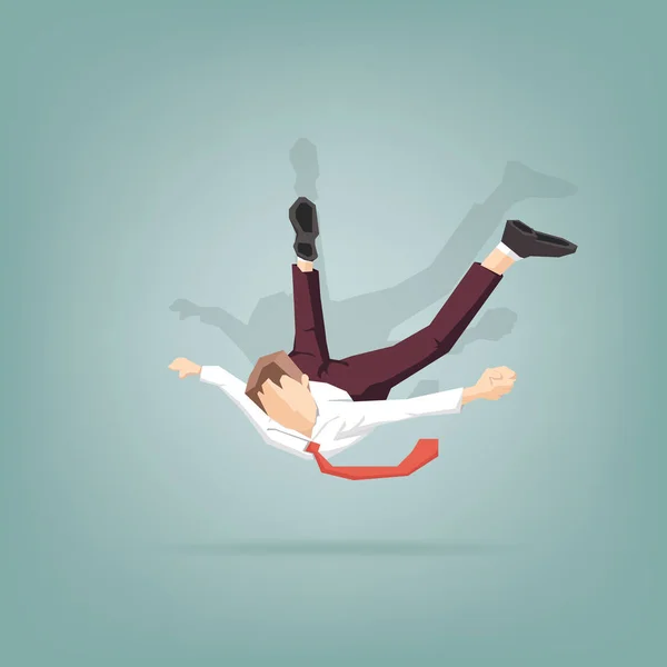 Empresário caindo sobre o chão — Vetor de Stock