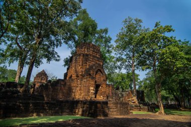 Kanchanaburi, Tayland - 9 Kasım 2019 Antik Tayland Kalesi