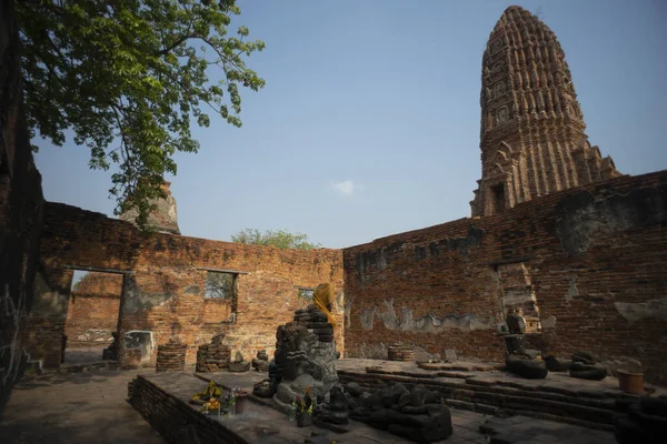Ruins Ancient Church Wat Worachet Temple Ayutthaya Thailand — стоковое фото