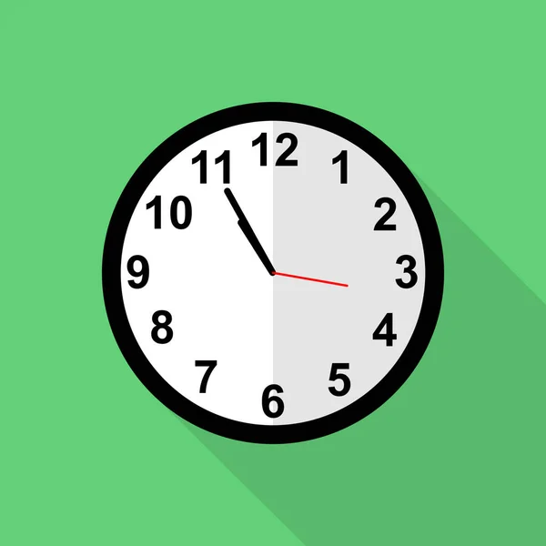 Icono Clásico Del Reloj Cinco Minutos Hasta Las Once — Vector de stock
