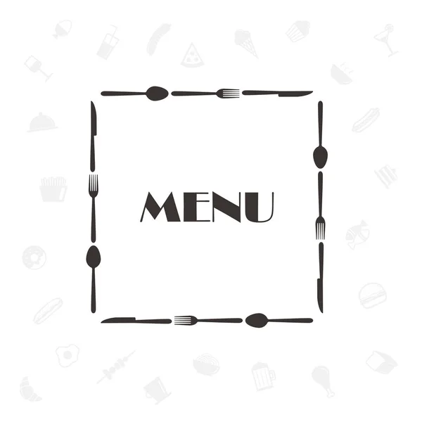 Design Capa Menu Restaurante Ilustração Vetorial Preto Branco — Vetor de Stock