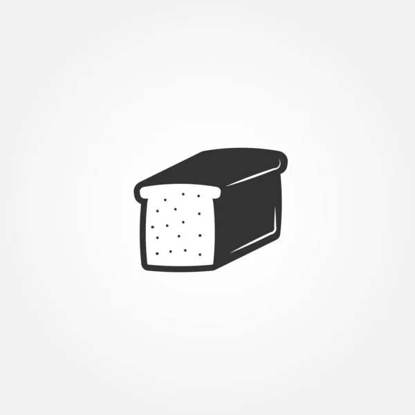 Bread Icon Food Icon Black White Vector Illustration — Stock Vector