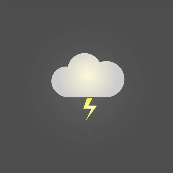 Lightning Storm Weather Icon Modern Simple Vector Sign Cloud Icon — Stock Vector