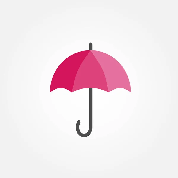 Flat Umbrella Icon Pink Umbrella Vector Illustration — Stock Vector