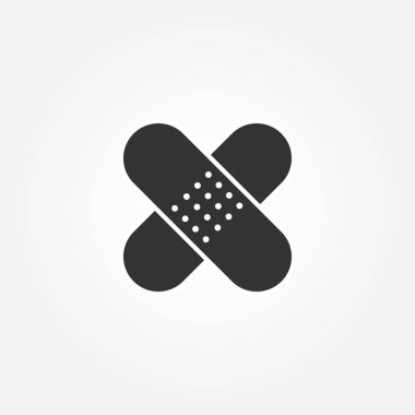 Tedavi tıbbi alçıya yardımcı olur - Yara bandının vektör kümesi çizimleri