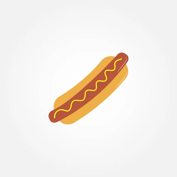 Flat Hot Dog Icon White Background Vector Illustration — Stock Vector