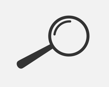 Büyüteç Simgesi - Araştırma, simge vektörü bul. Lens, büyüteç, lehim işareti. Arama sembolü çizimi. 