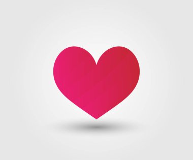 Kalp ikonu. Sevgililer Günü. Aşk sembolü. Pembe. Vektör illüstrasyonu.