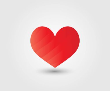 Kalp vektör simgesi. Aşk sembolü. Sevgililer Günü tabelası. Kırmızı.