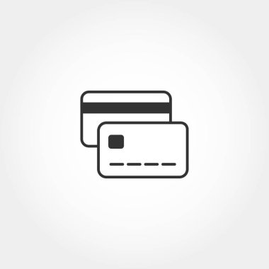 Kredi kartı simgesi. Basit düz stil tasarımı. Düzenlenebilir felç. Vektör illüstrasyonu.