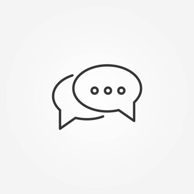 Sohbet - Konuşma balonu çizgisi simgesi. Düzenlenebilir felç. Basit düz stil tasarımı. Vektör illüstrasyonu.