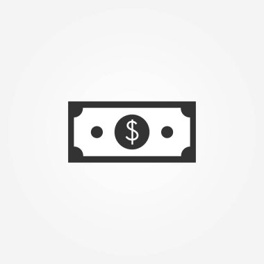 Dolar - para ikonu. Basit düz stil tasarımı. Düzenlenebilir felç. Vektör illüstrasyonu.