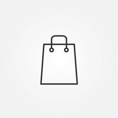 Alışveriş poşeti ikonu düz stil. Düzenlenebilir felç. Vektör illüstrasyonu.