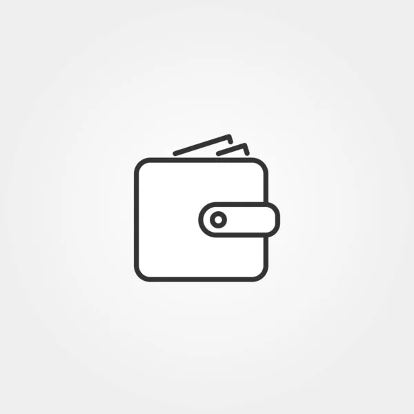 財布線のアイコン 編集可能なストロークでお金のシンボル シンプルなフラットスタイルのデザイン ベクターイラスト — ストックベクタ