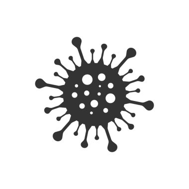 Virüs - siyah simge. Coronavirus (covid-19) pandemik vektör çizimi.