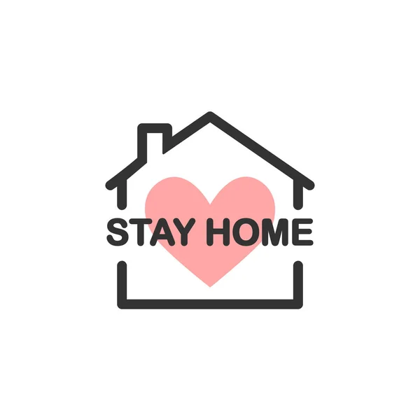 Stay Home Slogan Coronavirus Pandemic Covid Virus Prevention Campaign Vector — Stock Vector