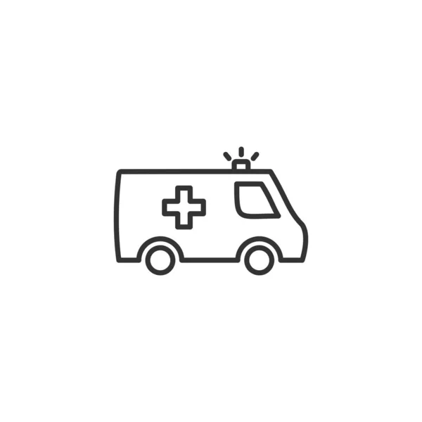 Ambulans Sağlık Aracı Hat Simgesi Ambulans Kamyonu Sembolü Tasarımı Vektör — Stok Vektör