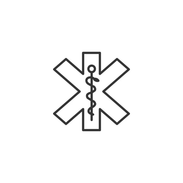 Segno Icona Emergenza Medica Design Semplice Stile Contorno Simbolo Medicina — Vettoriale Stock