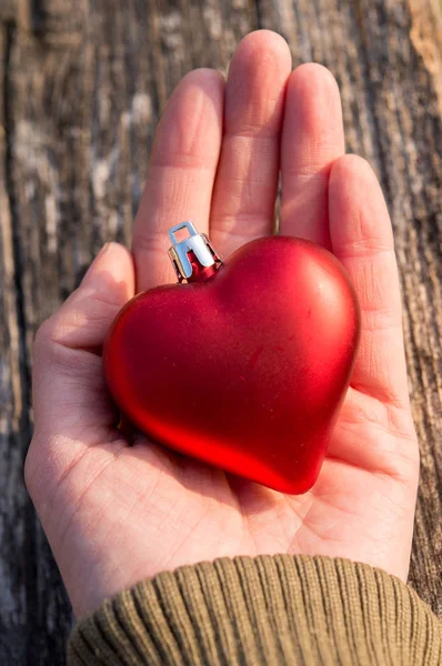 Christmas decoration heart in hand